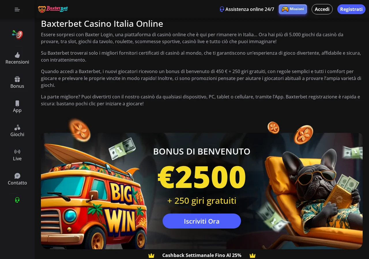 BaxterBet bonus banner